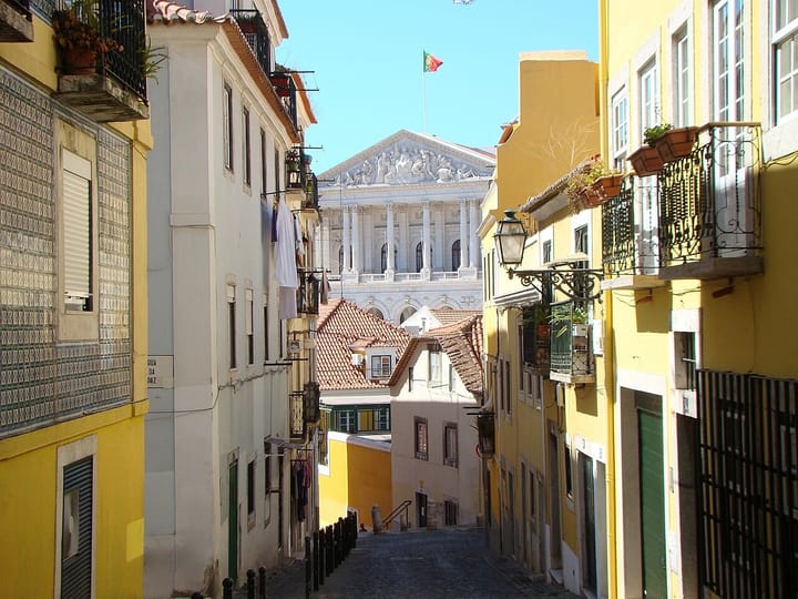 The Assembly of the Republic in Lisbon, seat of Portugal's parliament and government district