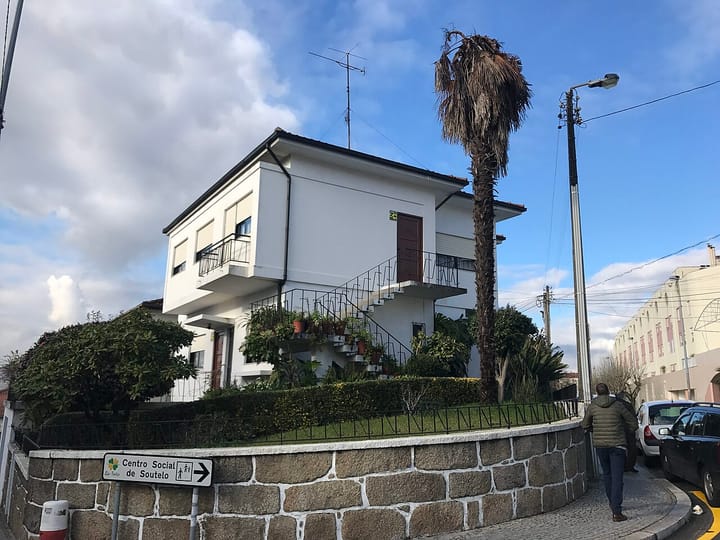 A suburban house on a corner plot in Rio Tinto, Gondomar, on the eastern edge of Porto
