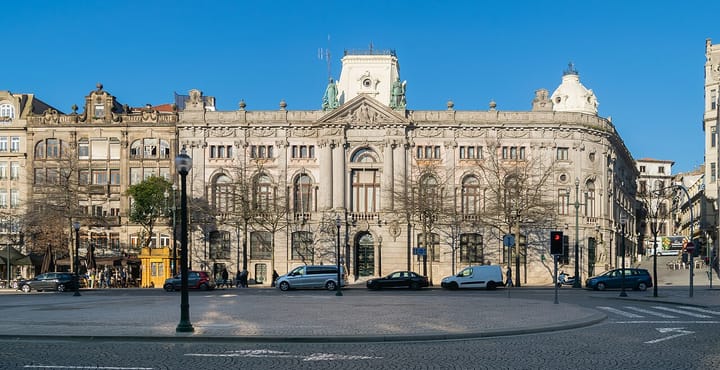 The Banco de Portugal building in Porto